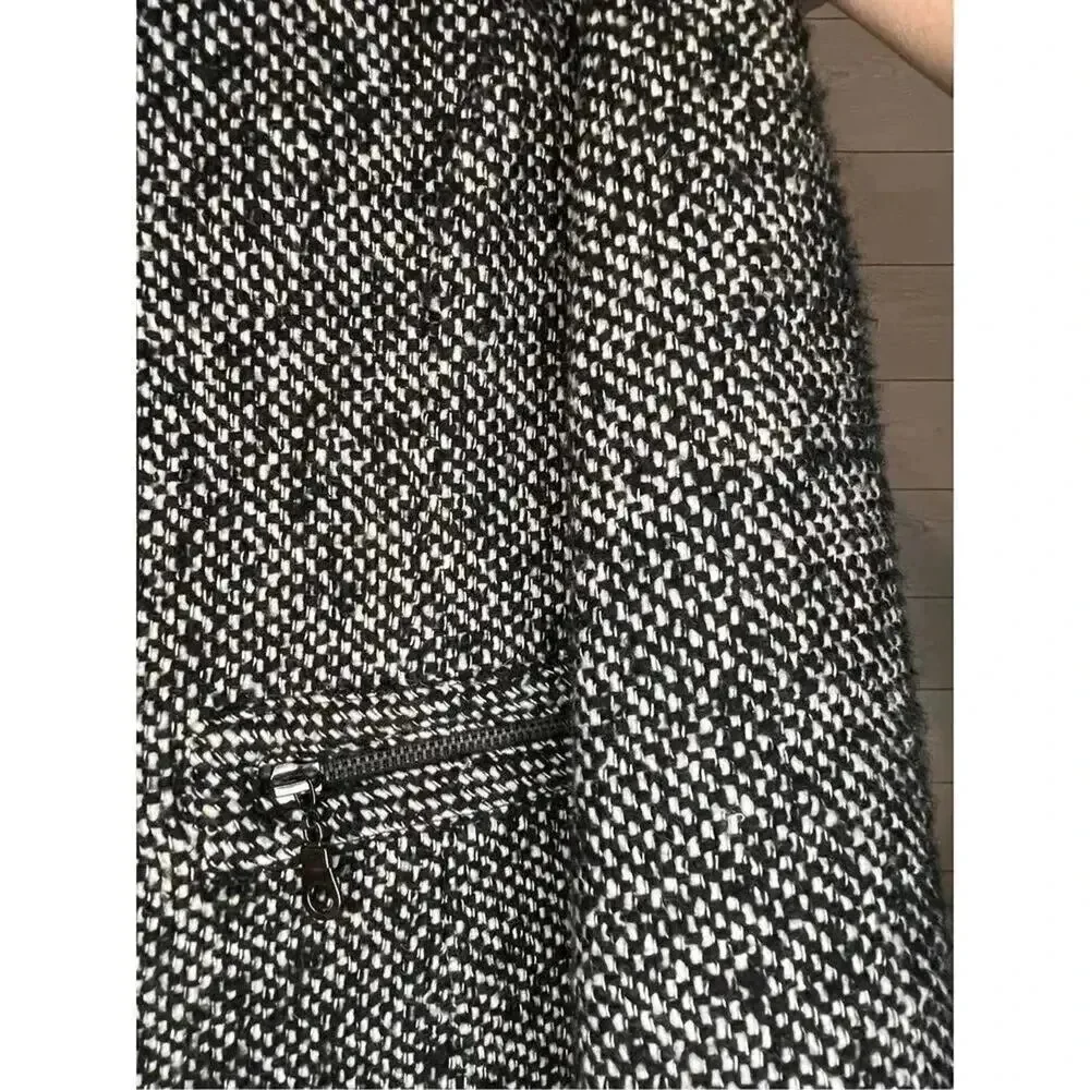 Vintage Victor Alfaro Black/white Tweed Jacket Blazer front pockets Size 14P